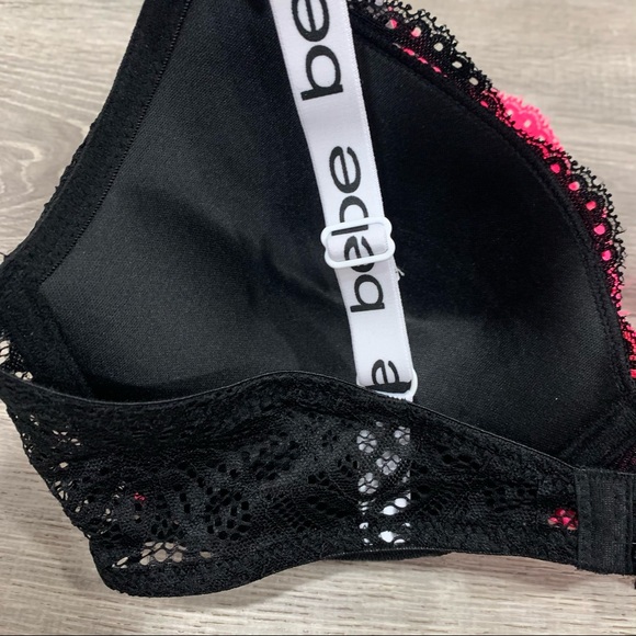 NWT BEBE 2 Pack Push Up Bra Sexy Pink Bra Set 38C - Picture 3 of 5